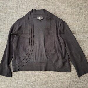 Ronni Nicole Black Open Shrug, Size L, with ruffles